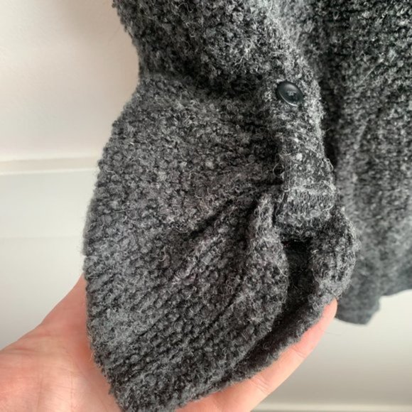 SJS Black & Gray Asymmetrical Cowl Neck Sweater - Picture 5 of 7